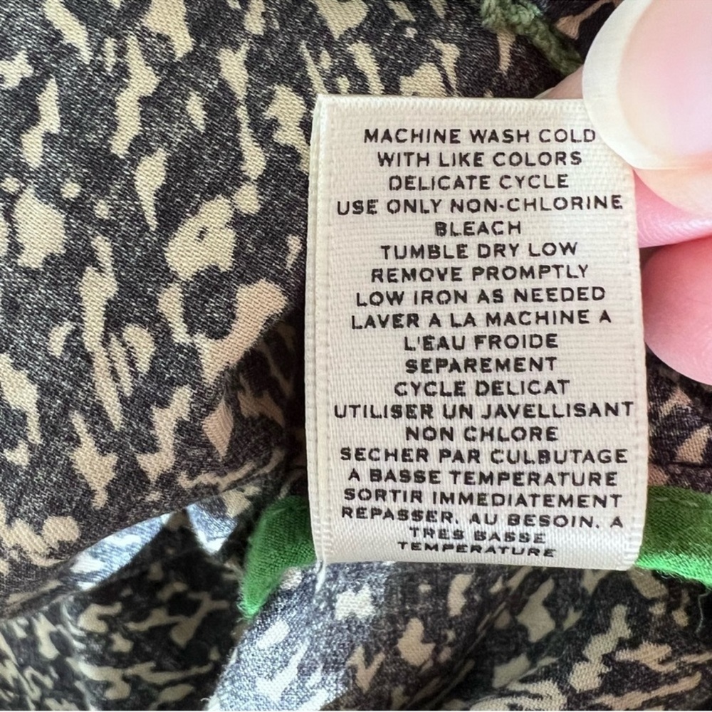 Anthropologie Moulinette Soeurs Cotton Shift Dress Black, Cream & Green Size 2 - Picture 8 of 16